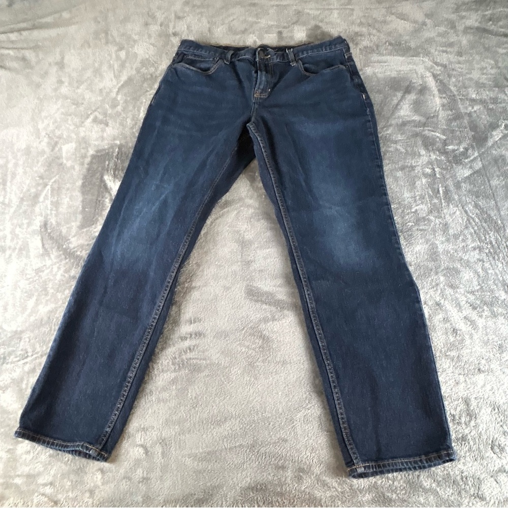 Old Navy‎ Jeans Men's Sz 38X32 Dark Blue Wash Athletic Taper Stretch Comfort